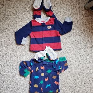 2 Carters 3T Footie Pajamas